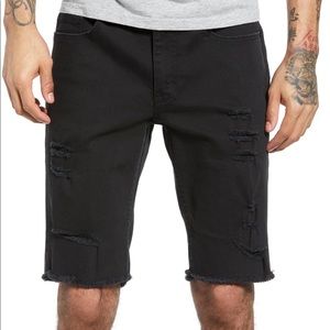 Black Ripped Denim Shorts (NEW) Stretchy